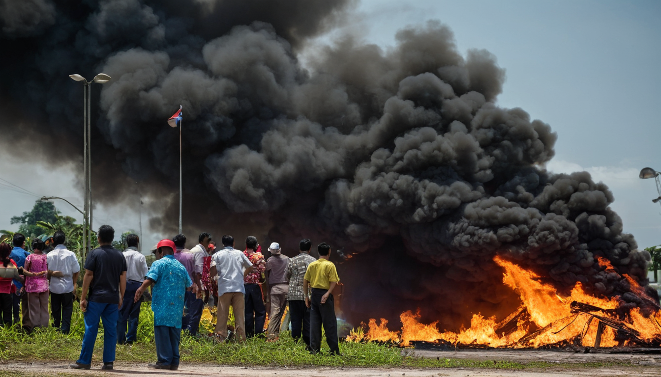Emergency response at a manufacturing plant fire