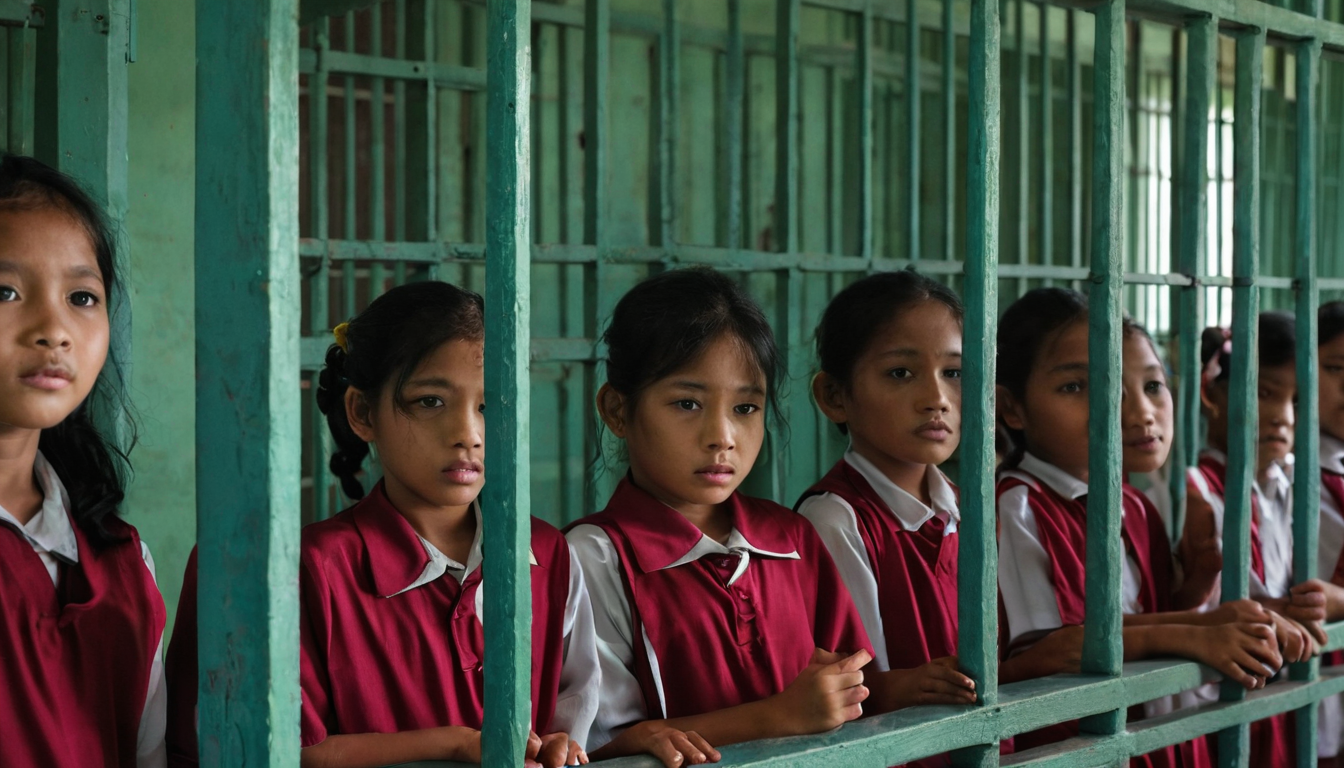 Students receiving education behind prison walls