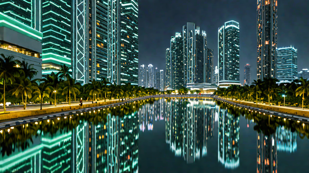 Futuristic cityscape showing integration of digital technologies