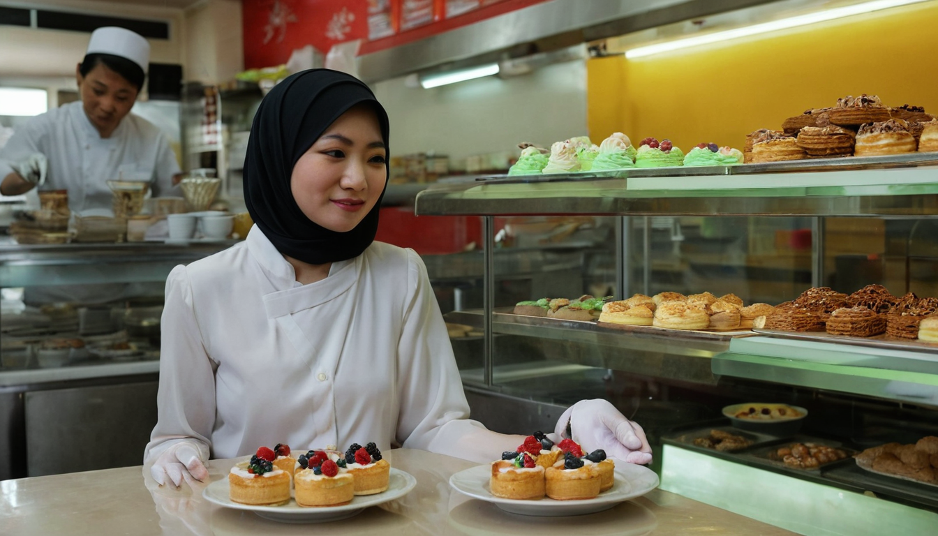 Diverse customers at Sabrina Desserts House enjoying desserts