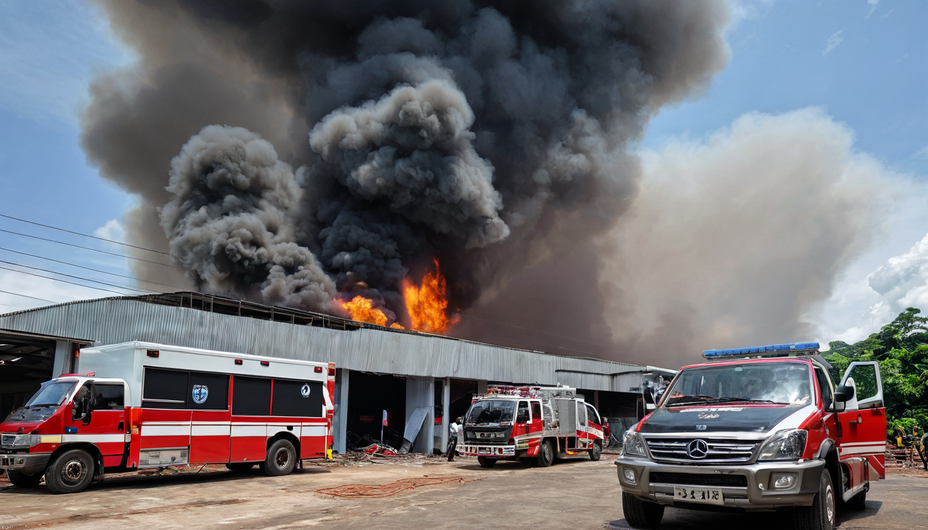 Fire at a manufacturing plant