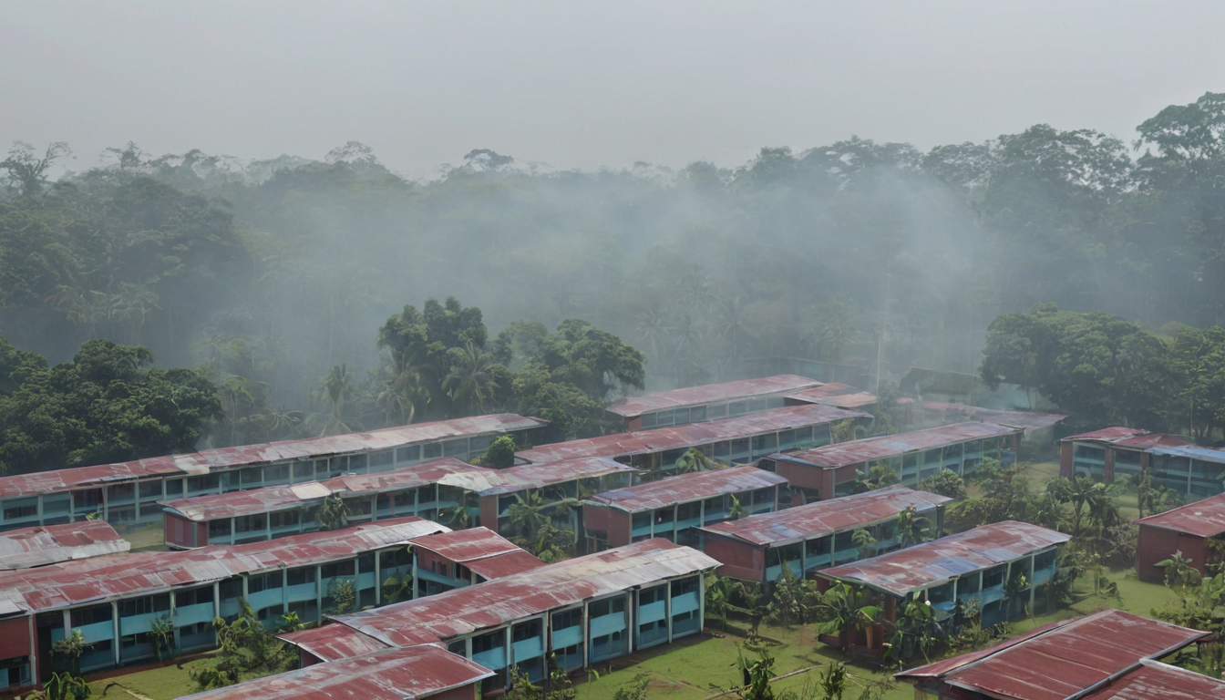 Serian town under haze with closed schools