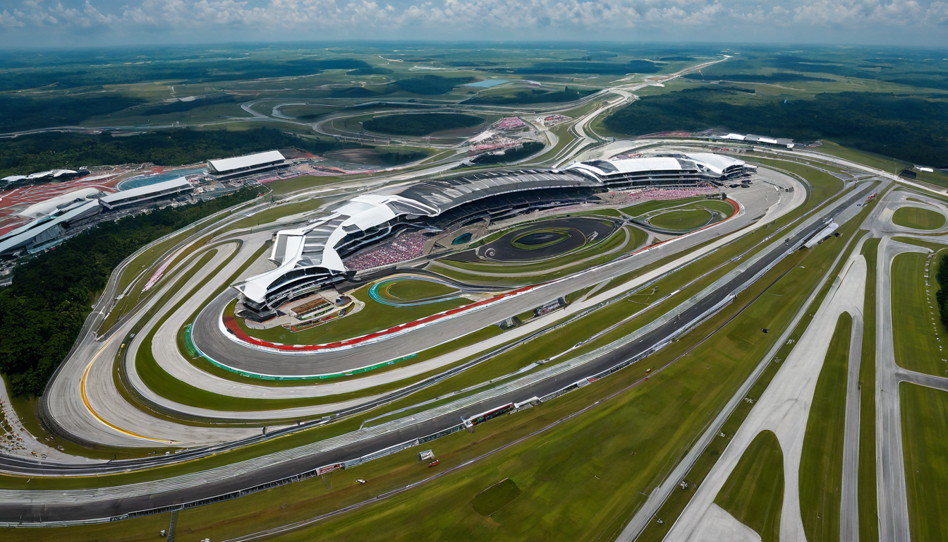 Aerial shot of Sepang International Circuit during Formula 1 event