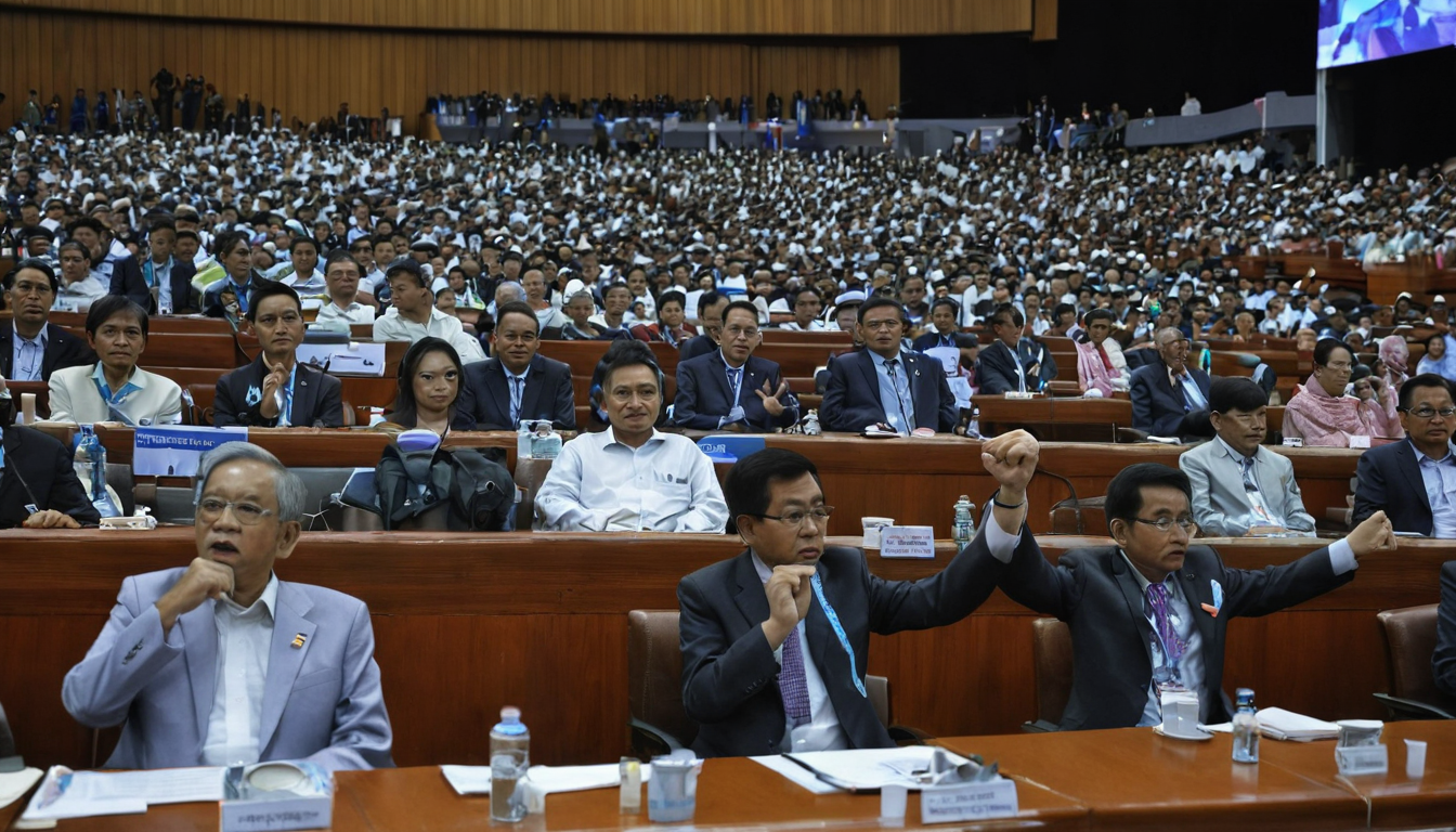 Leaders discussing policies during the PKR National Congress