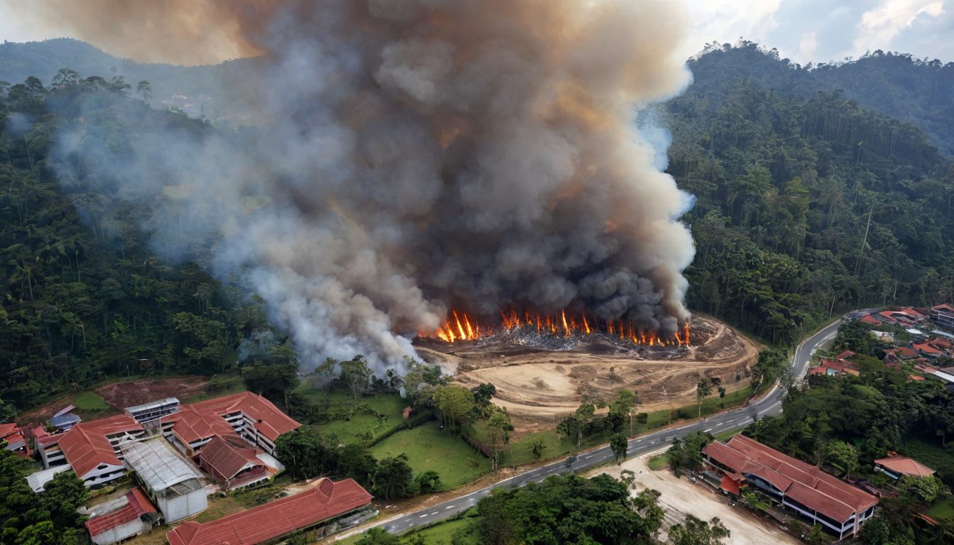 Wildfire scene in Puncak Alam